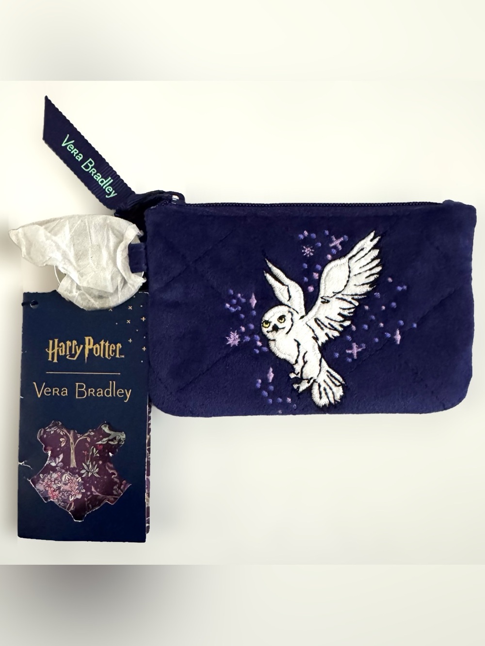 Vera Bradley Harry Potter Hedwig Owl Forbidden Forest Zip ID Case Purple Holder - Picture 3 of 12